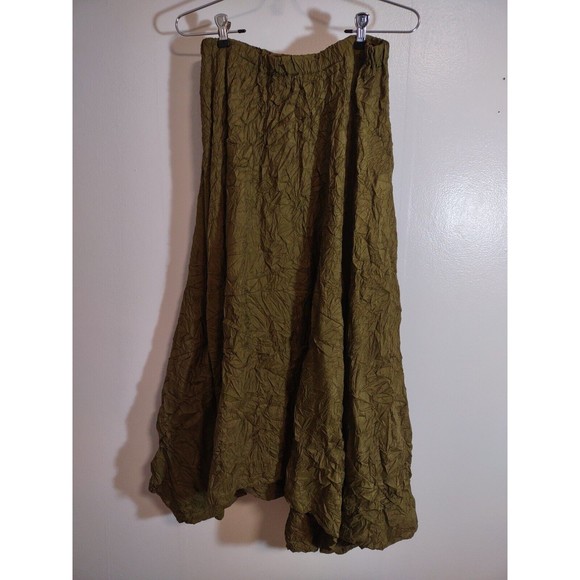 Planet Green Silk Skirt OSFM NWT MSRP $319 Crushed Silk Designer Art to Wear USA - Picture 1 of 7